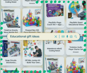 A screenshot of search engine results for educational gift ideas.