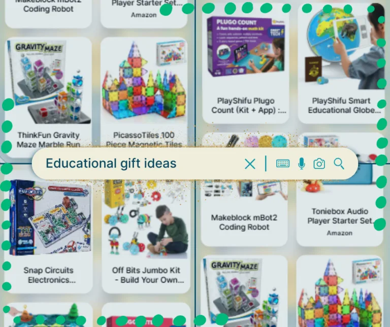 A screenshot of search engine results for educational gift ideas.